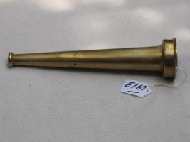 Brass Nozzle. 9 7/8 long x 2 5/16 diameter at ope