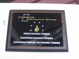#008 Indiana Insurance Group Plaque.  INDIANAPOLIS, INDIANA.