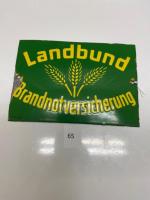 130 Firemark, Foreign Landbund Brandnotversicherung, E77. Enameled Iron.