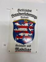 162 Firemark, Foreign Hessifche Brandversicherungs, BU1346. Enameled Iron.