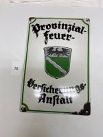 178 Firemark, Foreign Provinzial Feuerversicherungs Rheinprovinz, BU1364. Enameled Iron.